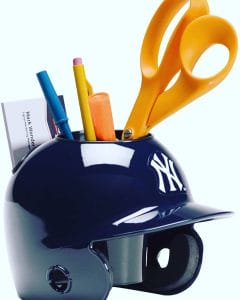baseball helmet desk caddie